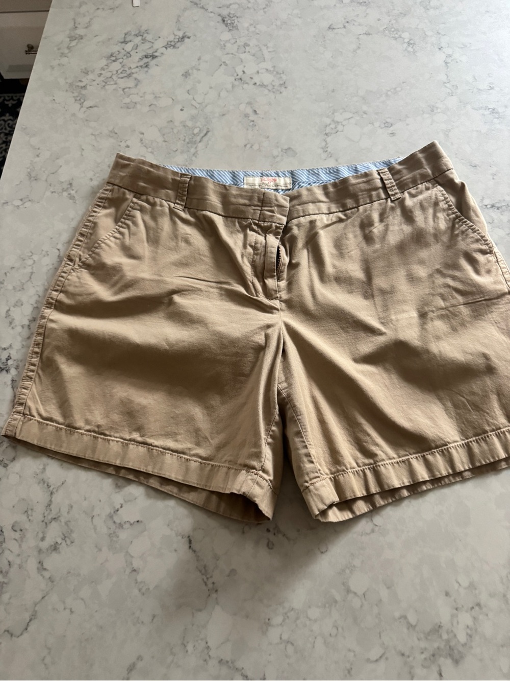 J.Crew Chino Broken-In Khaki Shorts Size 14 Cotton Preppy